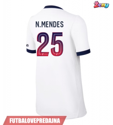 Lacne Ženy Futbalové dres Paris Saint-Germain Nuno Mendes #25 2026-27 Krátky Rukáv - Preč